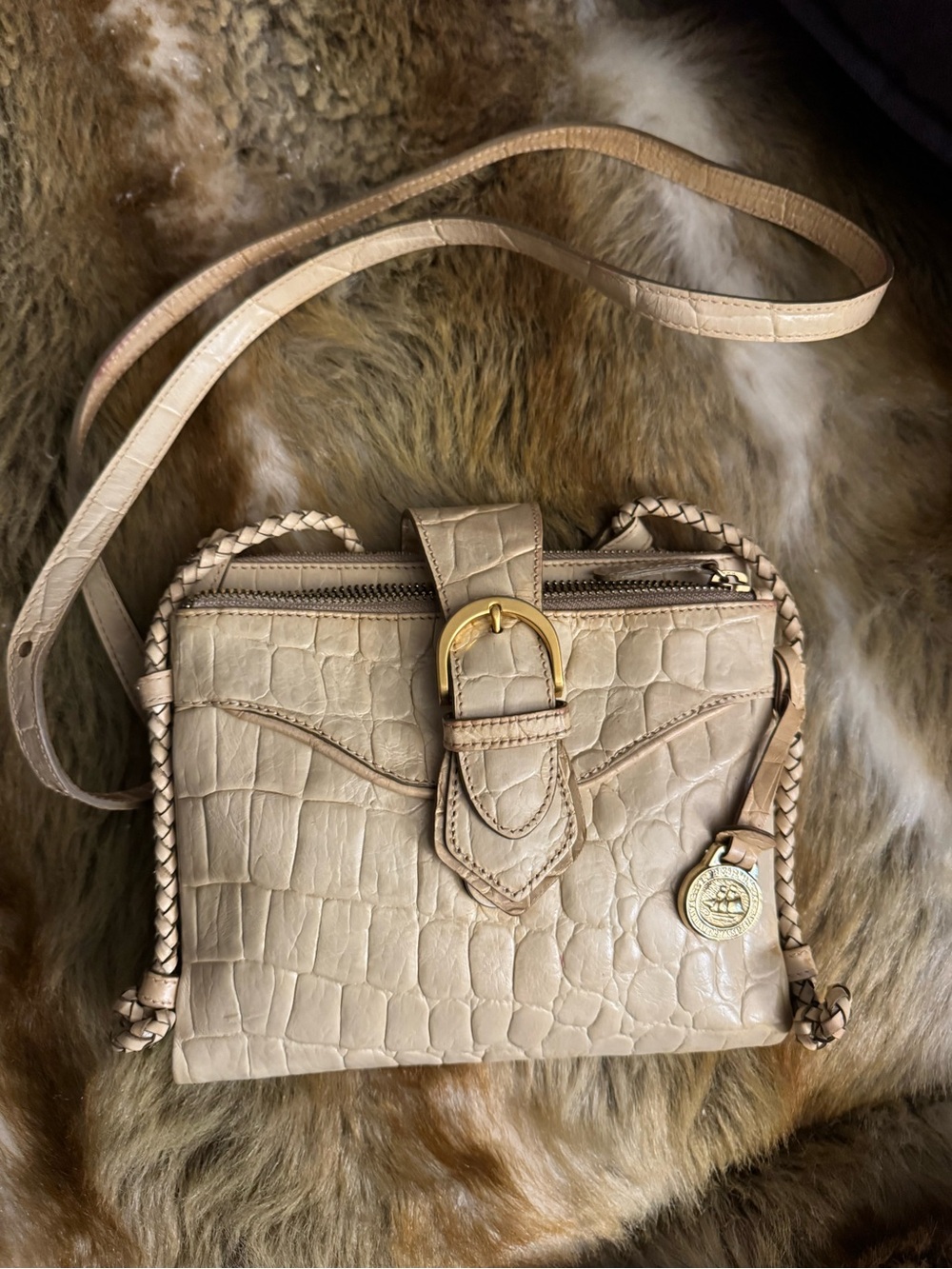 Brahmin Mojito Metallic Embossed Croc Leather Crossbody Bag | Style 861301OY - Picture 2 of 10